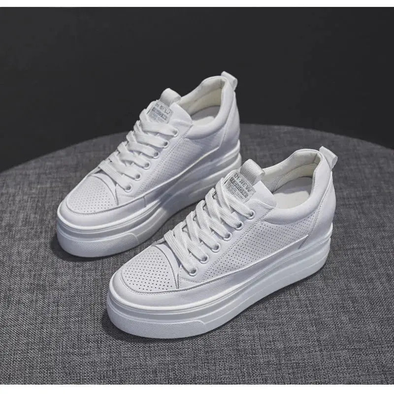 chaussures ete femme espadrille femme basket femme compensé Damen lässige Turnschuhe, atmungsaktiv und bequem weiße Schuhe mit 8CM Fersen, Plattform Höhe steigen, Herbst, 2022 MedSurgery Store For Digital Health