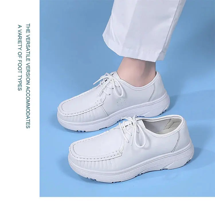 STRONGSHEN, weiße Plateauschuhe, Krankenpflegeschuhe für Frauen, leichte und bequeme Freizeitschuhe für die Arbeit, modische Slipper für Frauen MedSurgery Store For Digital Health