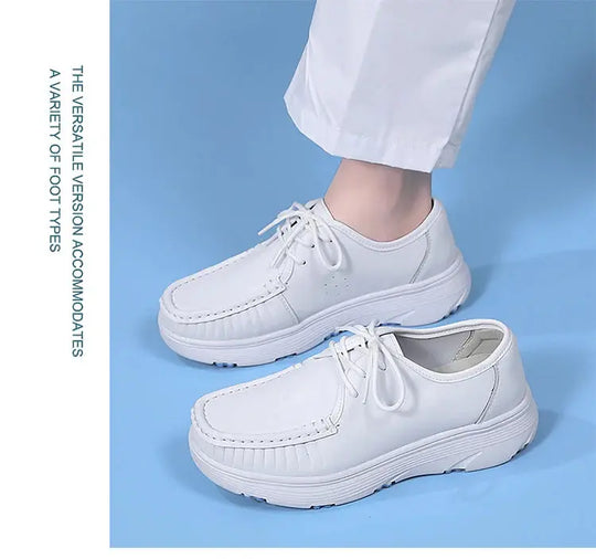 STRONGSHEN, weiße Plateauschuhe, Krankenpflegeschuhe für Frauen, leichte und bequeme Freizeitschuhe für die Arbeit, modische Slipper für Frauen MedSurgery Store For Digital Health