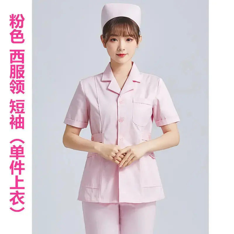 Elite White Krankenschwester Uniform - Frauen Kurzarm verstellbare Scrub Top CJdropshipping