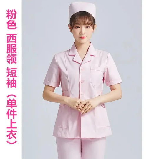 Elite White Krankenschwester Uniform - Frauen Kurzarm verstellbare Scrub Top CJdropshipping