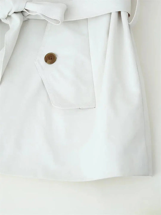 Damen Trenchcoat, neuer Kurzmantel mit Gürtel, Revers, elegantes Freizeitoberteil für Frauen 2025 MedSurgery Store For Digital Health