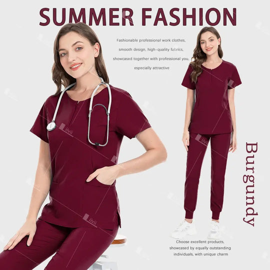 Medizinische Uniformen, elastische OP-Kleidung, Krankenhauskittel, Oberteile, Hosen, Arbeitskleidung für Krankenschwestern, Arztkleidung, medizinisches Zubehör CJdropshipping