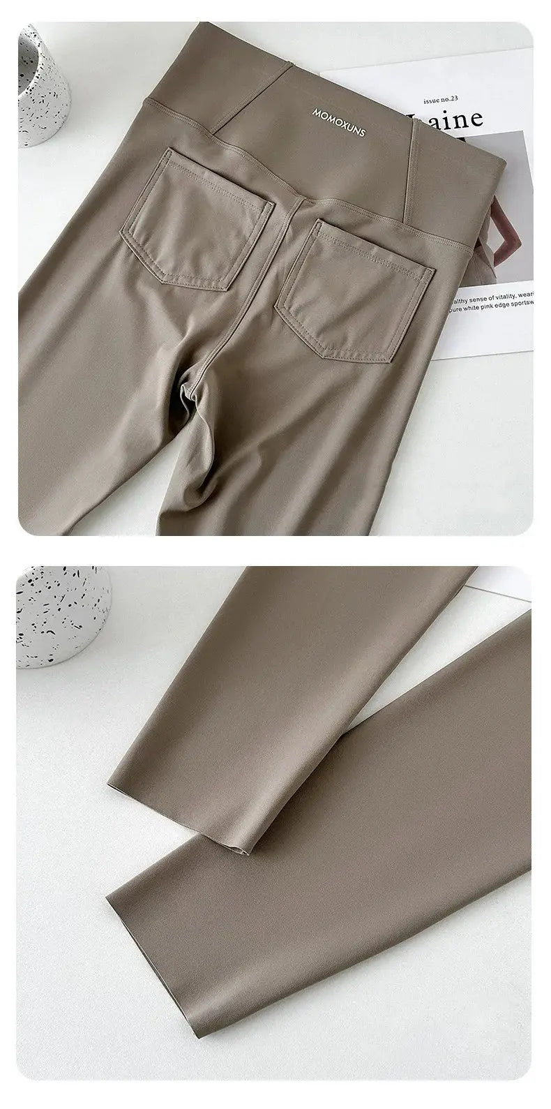 BIVIGAOS 2025 Frühling Sommer Gesäßtasche Haifischhaut Leggings Damen eng weiß Casual Sport Fitness Leggings Leggings Skinny Hosen MedSurgery Store For Digital Health