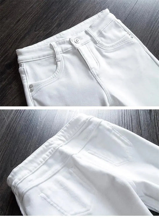 Weiße Skinny-Hose für Frauen, Skinny Jeans mit hoher Taille, Stretch, modisch, Frühling/Sommer/Herbst, 2022 MedSurgery Store For Digital Health