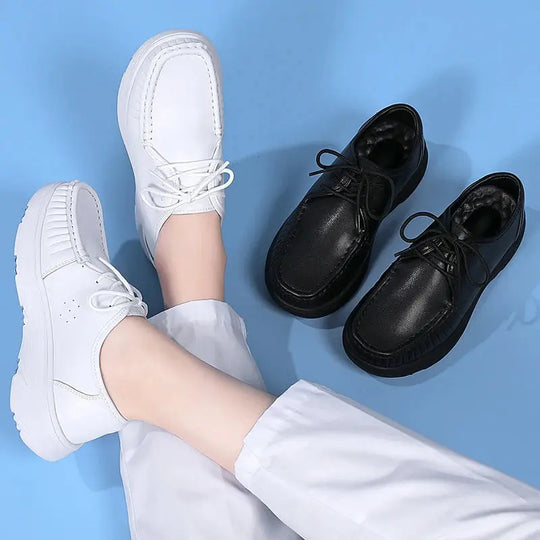 STRONGSHEN, weiße Plateauschuhe, Krankenpflegeschuhe für Frauen, leichte und bequeme Freizeitschuhe für die Arbeit, modische Slipper für Frauen MedSurgery Store For Digital Health