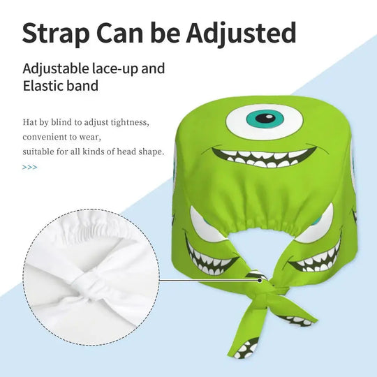 Personalisierte verstellbare Arbeitsmütze mit Monsters University Cartoon, chirurgische Mütze für Männer und Frauen, chirurgische Mütze für Krankenschwestern, Ärzte und Chirurgen MedSurgery Store For Digital Health