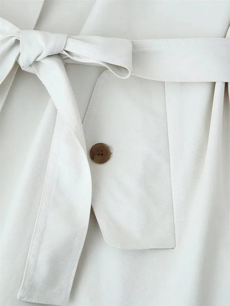 Damen Trenchcoat, neuer Kurzmantel mit Gürtel, Revers, elegantes Freizeitoberteil für Frauen 2025 MedSurgery Store For Digital Health