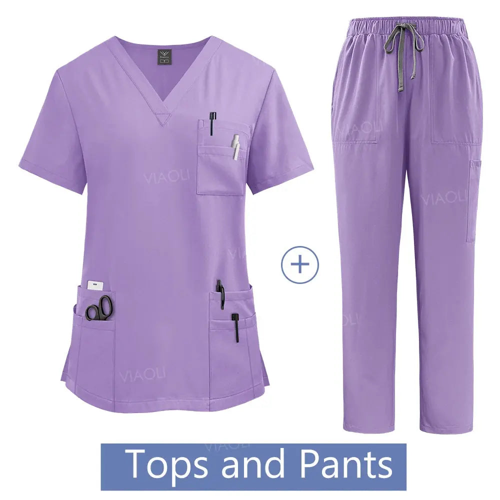Frauen medizinische Uniform, Krankenhaus Scrubs Set, Großhandel, Krankenpflege Uniformen, Apotheke und Gesundheitswesen Klinik Arbeitskleidung CJdropshipping