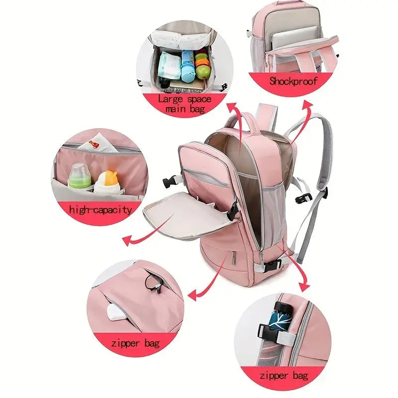 Damen-Reiserucksack mit großem Fassungsvermögen, multifunktional, Schuhaufbewahrung, mehrlagig, Trocken- und Nasstrennung, wasserdicht MedSurgery Store For Digital Health