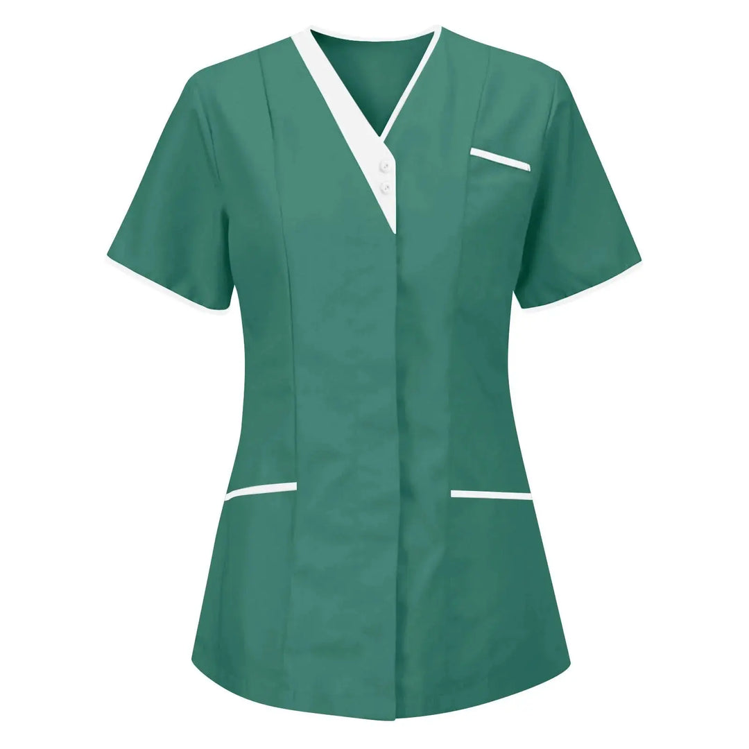 Filipina Medical Elite ISHOWTIENDA - Ergonomische Kurzarm-Klinikuniform mit V-Ausschnitt CJdropshipping