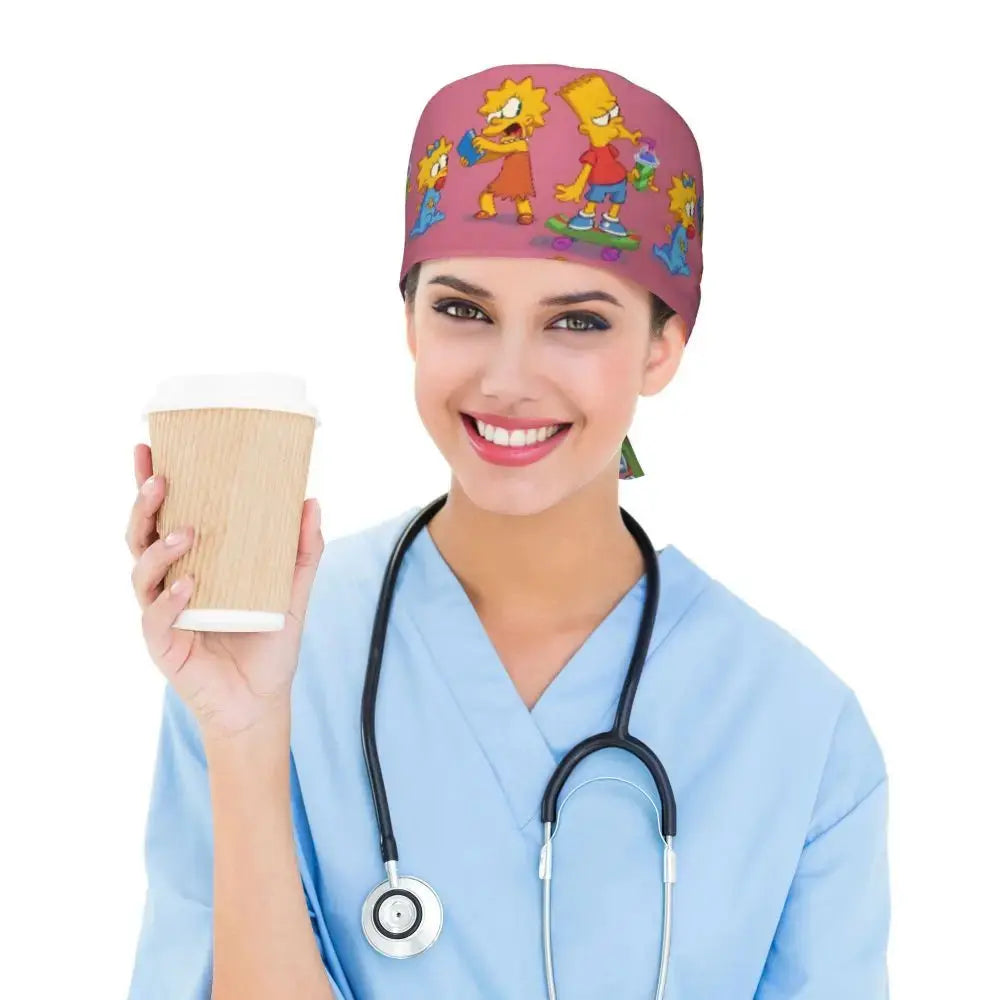 Personalisierte verstellbare Arbeitsmütze mit Gehirn Explosion, Simpsons chirurgische Kappe, chirurgische Kappe für Krankenpflege, Arzt, Chirurg, für Chef MedSurgery Store For Digital Health