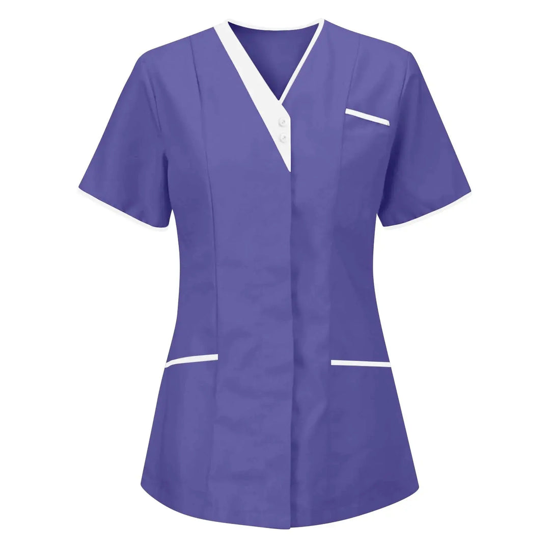 Filipina Medical Elite ISHOWTIENDA - Ergonomische Kurzarm-Klinikuniform mit V-Ausschnitt CJdropshipping