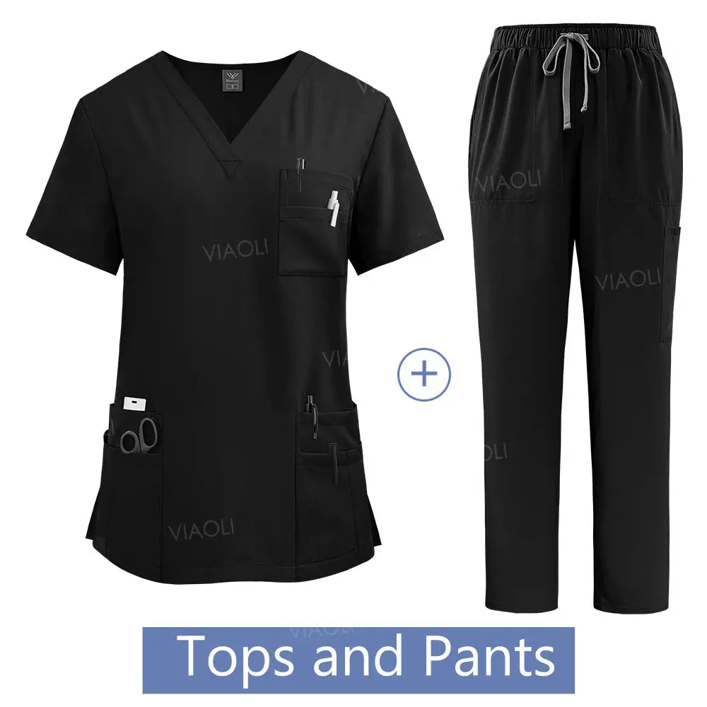 Frauen medizinische Uniform, Krankenhaus Scrubs Set, Großhandel, Krankenpflege Uniformen, Apotheke und Gesundheitswesen Klinik Arbeitskleidung CJdropshipping