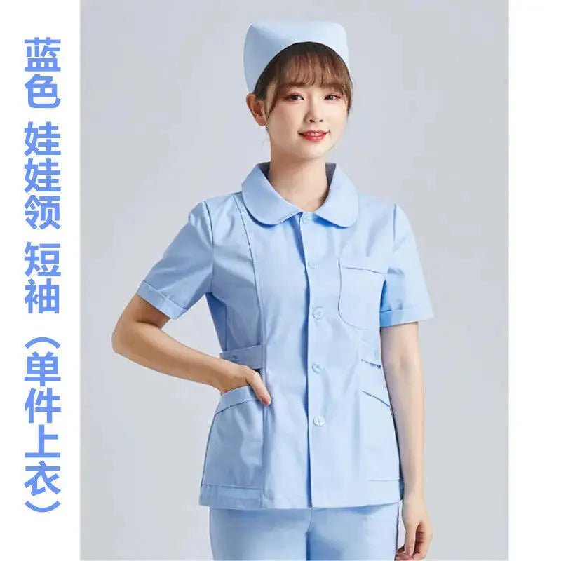 Elite White Krankenschwester Uniform - Frauen Kurzarm verstellbare Scrub Top CJdropshipping