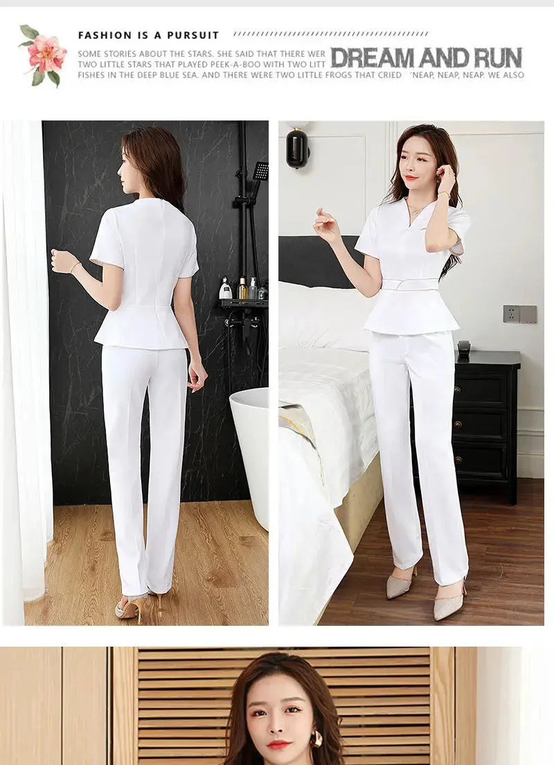 Sommer-Ästhetik-Uniform, Kurzarm-Schönheitssalon-Anzug, Damen-Spa-Ästhetikerin-Kleidung, Hotel-Massage-Arbeitskleidung, Koreanische Overalls-BC MedSurgery Store For Digital Health
