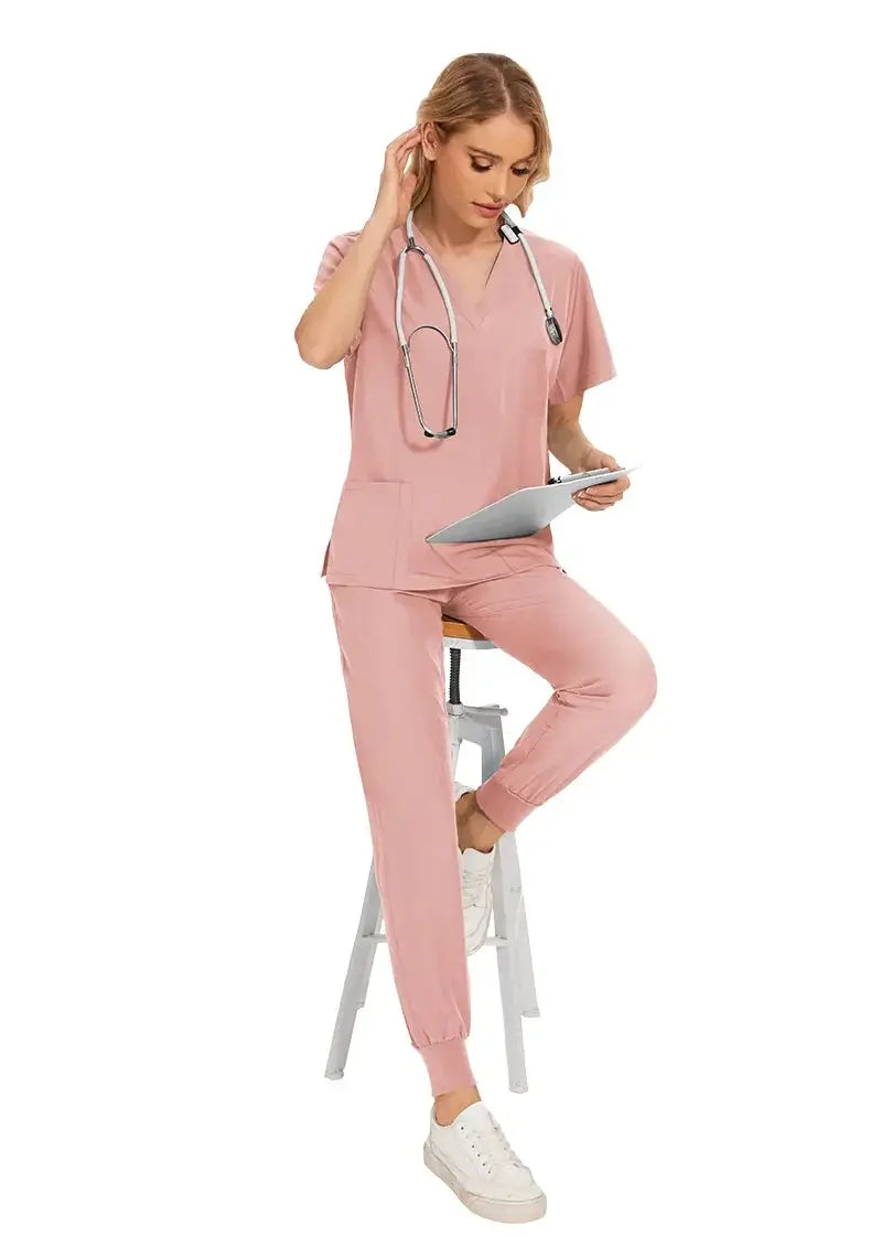 Eng anliegende medizinische Damenbekleidung, Kittelsätze, Krankenpflegezubehör, Krankenhaus OP-Kittel, Zahnklinik, Schönheitssalon, Arbeitskleidung CJdropshipping