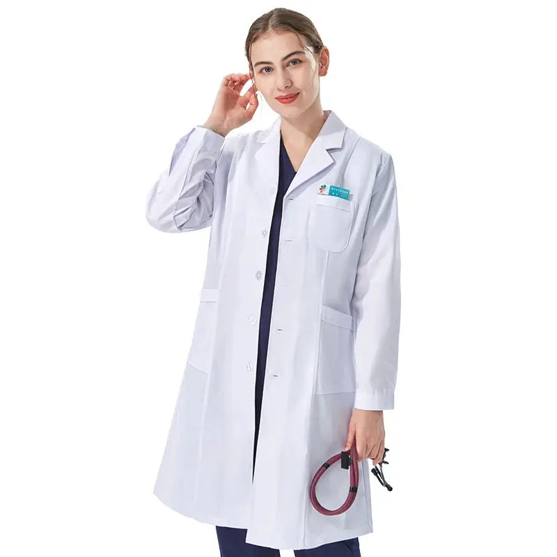 Günstiger weißer Laborkittel für Frauen, Männer, Studenten, Chemie, medizinische Fachkräfte, Krankenschwester, Langarm, Arztkittel XK002 MedSurgery Store For Digital Health