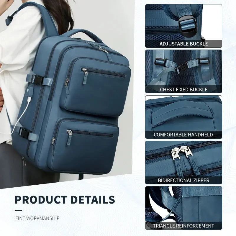 Großer Reiserucksack für Frauen und Männer, Kabinentasche, multifunktionaler wasserdichter Flugzeugrucksack mit USB-Ladefunktion, diebstahlsicherer Rucksack MedSurgery Store For Digital Health