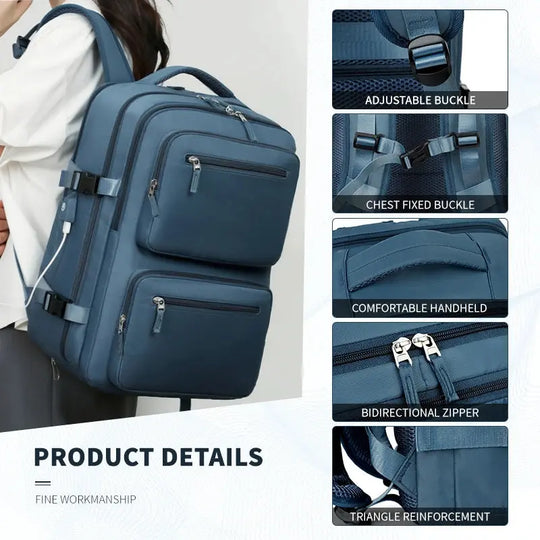 Großer Reiserucksack für Frauen und Männer, Kabinentasche, multifunktionaler wasserdichter Flugzeugrucksack mit USB-Ladefunktion, diebstahlsicherer Rucksack MedSurgery Store For Digital Health