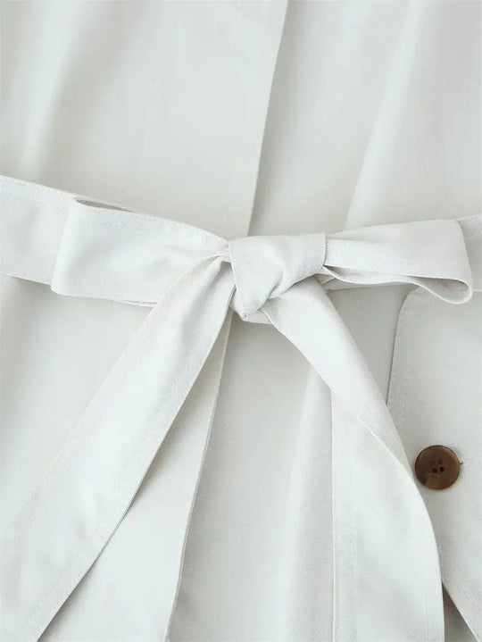 Damen Trenchcoat, neuer Kurzmantel mit Gürtel, Revers, elegantes Freizeitoberteil für Frauen 2025 MedSurgery Store For Digital Health