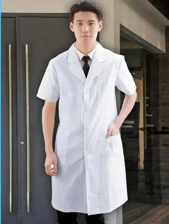 Krankenschwester-Overall, weißer Kittel, langärmelige medizinische Uniform für Frauen, kurzärmeliger medizinischer Laborkittel für Männer, Laborchemie für Universitäten MedSurgery Store For Digital Health