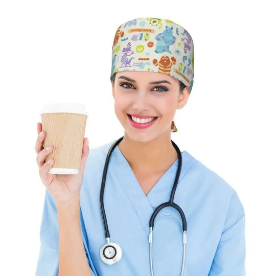 Personalisierte verstellbare Arbeitsmütze mit Monsters University Cartoon, chirurgische Mütze für Männer und Frauen, chirurgische Mütze für Krankenschwestern, Ärzte und Chirurgen MedSurgery Store For Digital Health