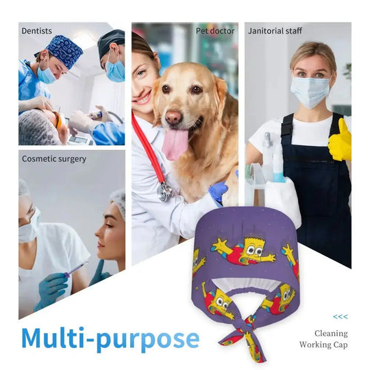 Personalisierte Die Simpsons Cartoon Cartoon medizinisches Personal Scrubs Hut Männer Frauen medizinische Krankenpflege chirurgische Scrub Kappen MedSurgery Store für digitale Gesundheit