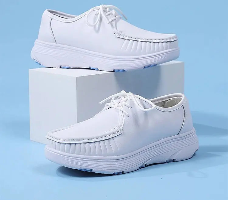 STRONGSHEN, weiße Plateauschuhe, Krankenpflegeschuhe für Frauen, leichte und bequeme Freizeitschuhe für die Arbeit, modische Slipper für Frauen MedSurgery Store For Digital Health