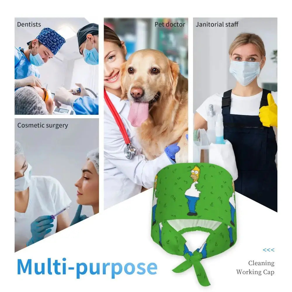 Personalisierte Die Simpsons Cartoon Cartoon medizinisches Personal Scrubs Hut Männer Frauen medizinische Krankenpflege chirurgische Scrub Kappen MedSurgery Store für digitale Gesundheit