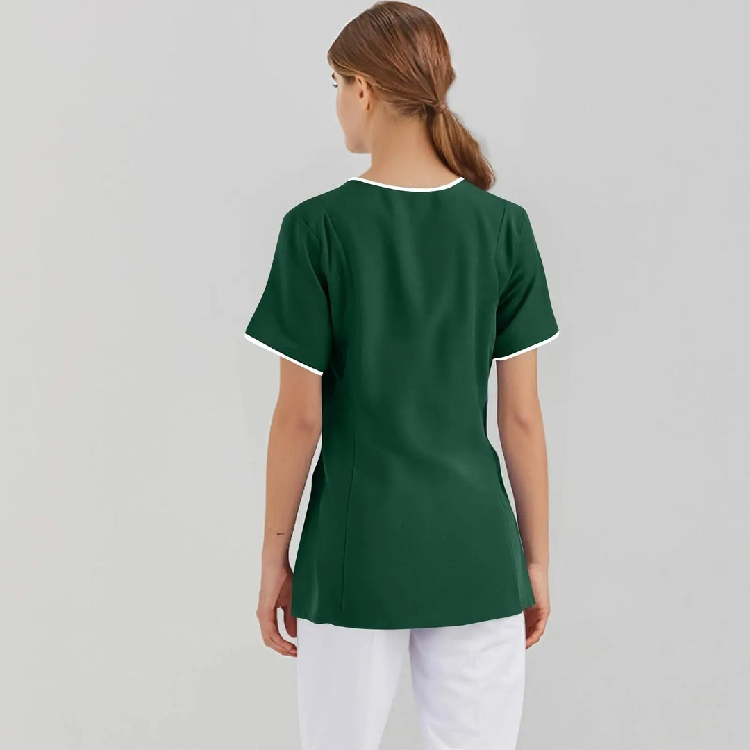 Filipina Medical Elite ISHOWTIENDA - Ergonomische Kurzarm-Klinikuniform mit V-Ausschnitt CJdropshipping