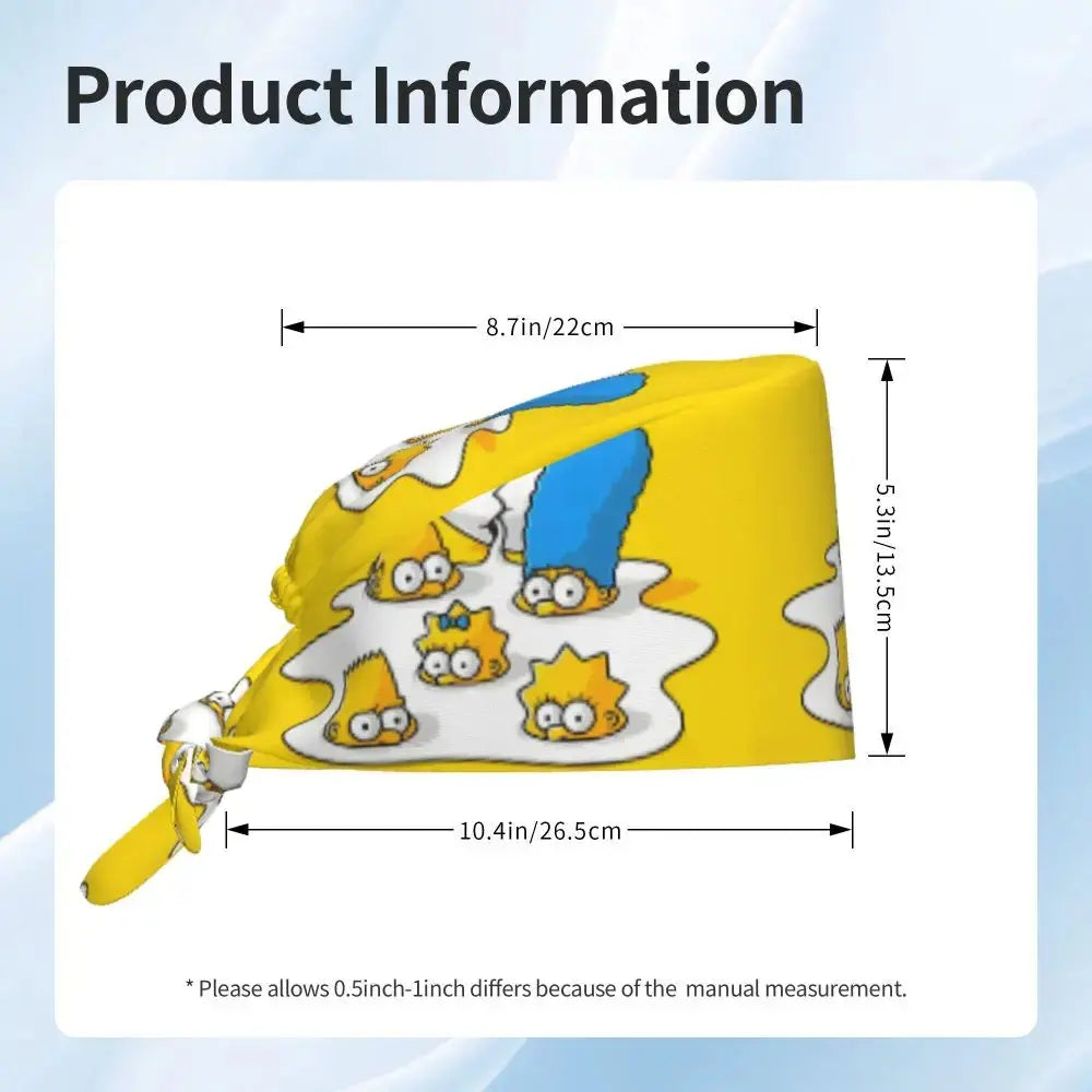 Personalisierte Die Simpsons Cartoon Cartoon medizinisches Personal Scrubs Hut Männer Frauen medizinische Krankenpflege chirurgische Scrub Kappen MedSurgery Store für digitale Gesundheit