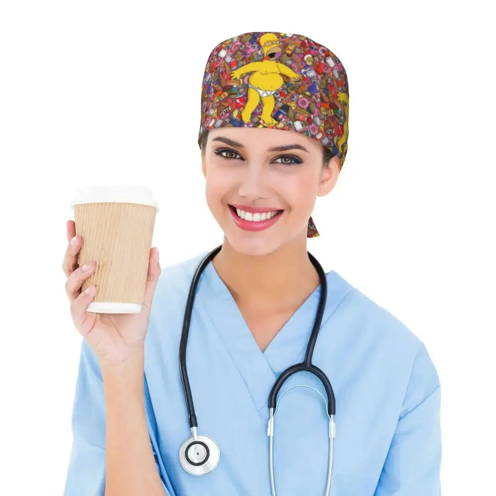 Personalisierte verstellbare Arbeitsmütze mit Gehirn Explosion, Simpsons chirurgische Kappe, chirurgische Kappe für Krankenpflege, Arzt, Chirurg, für Chef MedSurgery Store For Digital Health