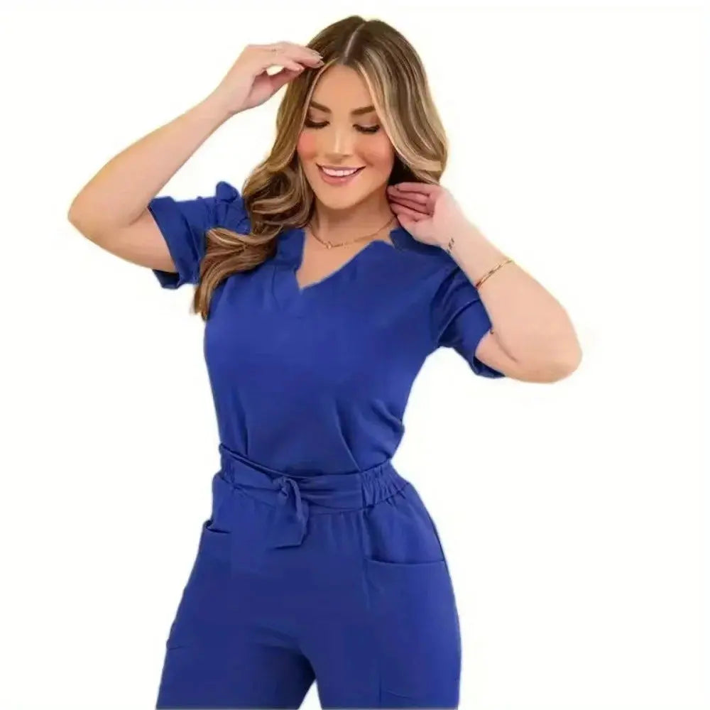 Kurzarm-OP-Sets für Frauen: Sommer-OP-Kittel, ideal für die Schönheitspflege und den OP-Bereich CJdropshipping