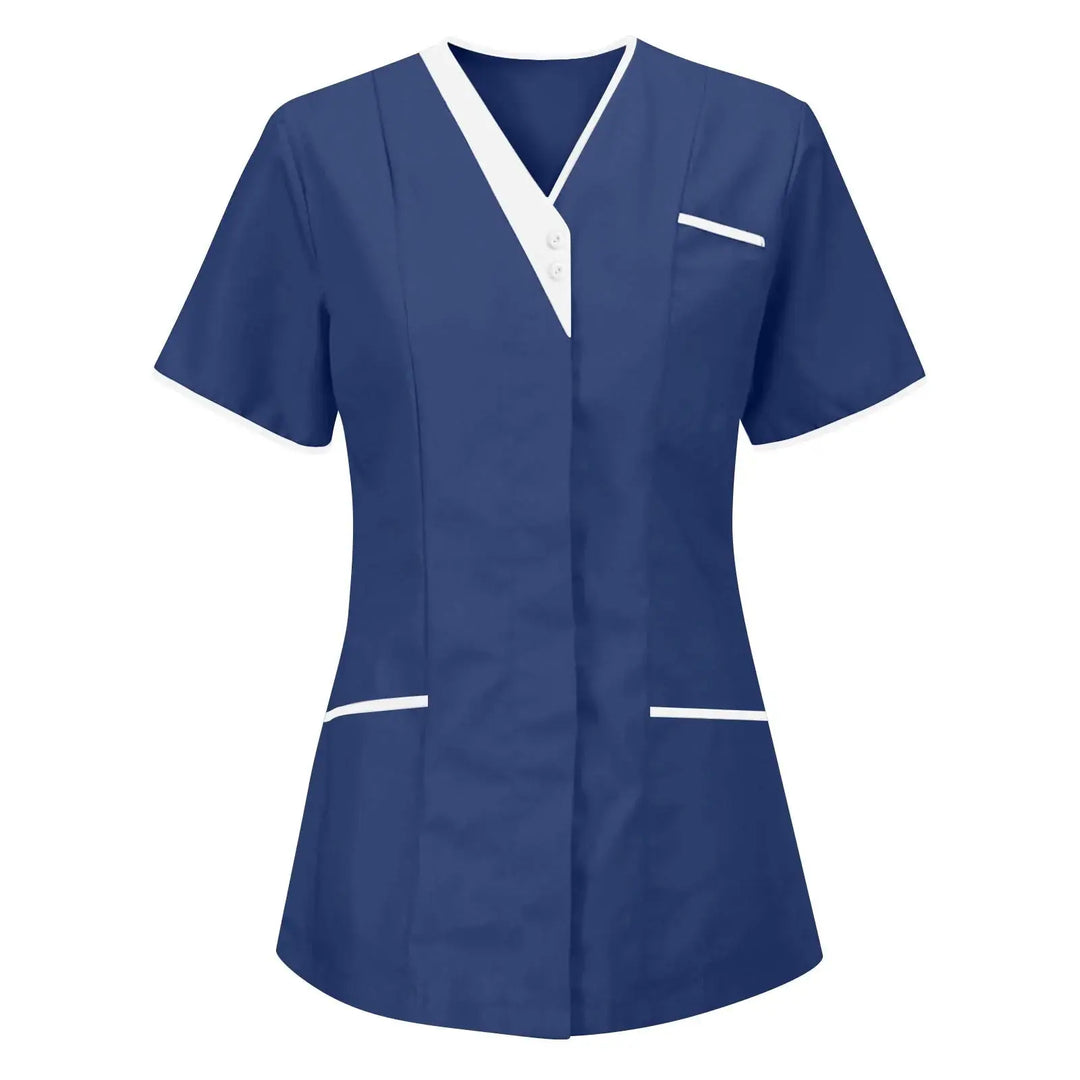 Filipina Medical Elite ISHOWTIENDA - Ergonomische Kurzarm-Klinikuniform mit V-Ausschnitt CJdropshipping