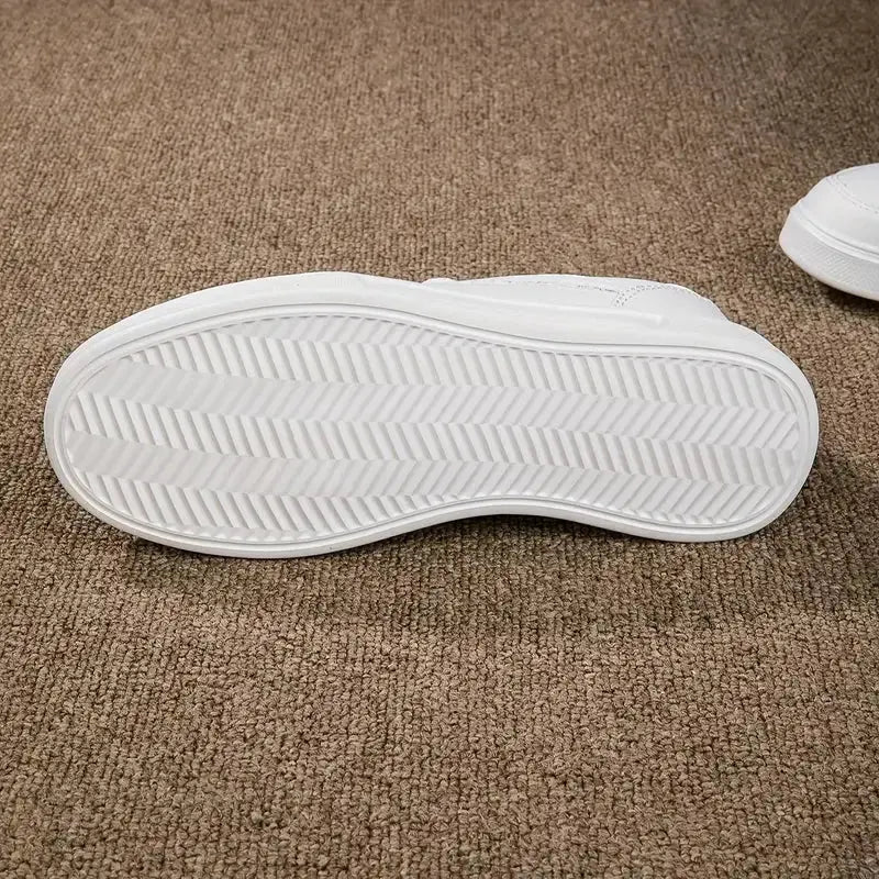 Damen weiße Schuhe, weißer Schiefer Schnürung lässige flache Schuhe, PU-Leder Wanderschuhe, dicke Sohle, Luxus-Mode für Outdoor-Aktivitäten MedSurgery Store For Digital Health