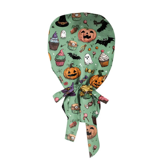 Unisex Halloween Print Scrub Cap für Ärzte oder Krankenschwestern - Scrub Cap mit Druck für medizinische Arbeit. Casual Style aus Baumwolle, bequem und stilvoll. CJdropshipping