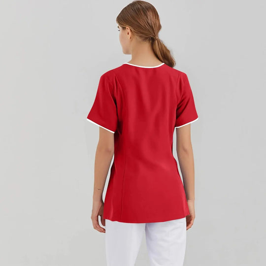 Filipina Medical Elite ISHOWTIENDA - Ergonomische Kurzarm-Klinikuniform mit V-Ausschnitt CJdropshipping