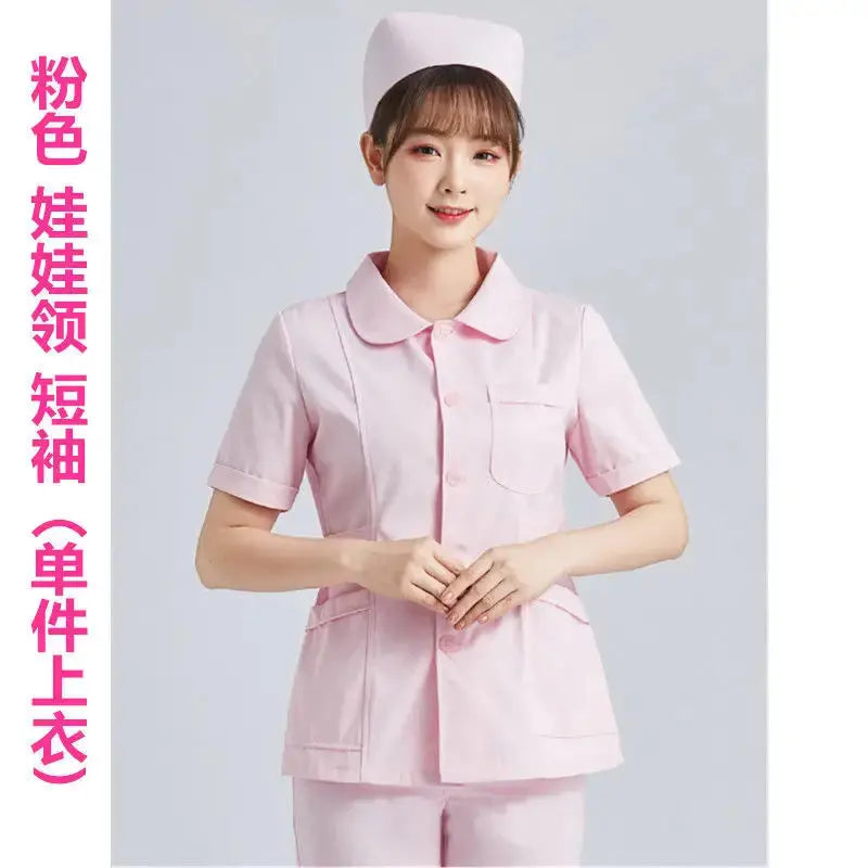 Elite White Krankenschwester Uniform - Frauen Kurzarm verstellbare Scrub Top CJdropshipping