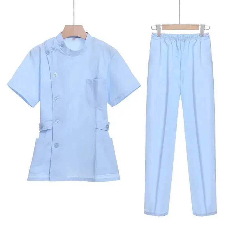 Rosa kurzes OP-Set, medizinische Uniform für Krankenschwester und Arzt, Damenbekleidung, zweiteiliger Krankenpflegeanzug, Schönheitssalon Krankenhauskleid mit Logo MedSurgery Store For Digital Health