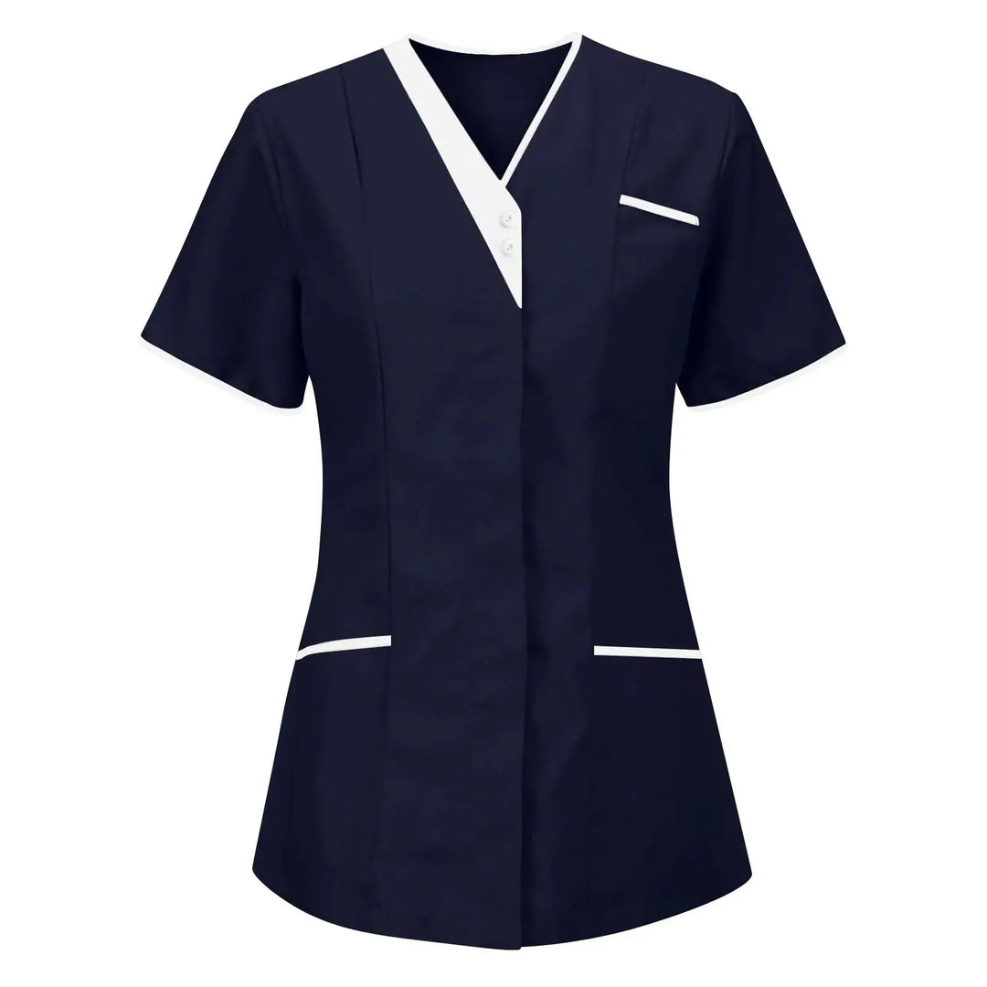 Filipina Medical Elite ISHOWTIENDA - Ergonomische Kurzarm-Klinikuniform mit V-Ausschnitt CJdropshipping