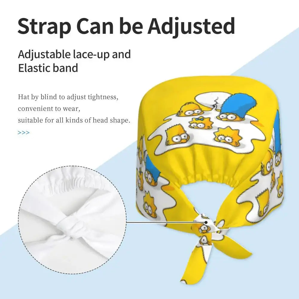 Personalisierte Die Simpsons Cartoon Cartoon medizinisches Personal Scrubs Hut Männer Frauen medizinische Krankenpflege chirurgische Scrub Kappen MedSurgery Store für digitale Gesundheit
