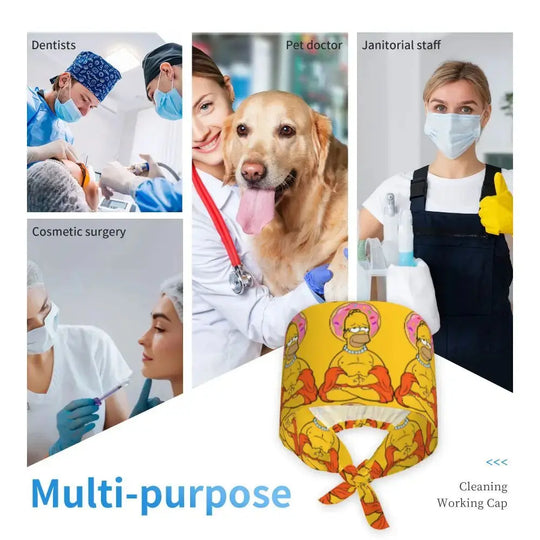 Personalisierte Die Simpsons Cartoon Cartoon medizinisches Personal Scrubs Hut Männer Frauen medizinische Krankenpflege chirurgische Scrub Kappen MedSurgery Store für digitale Gesundheit
