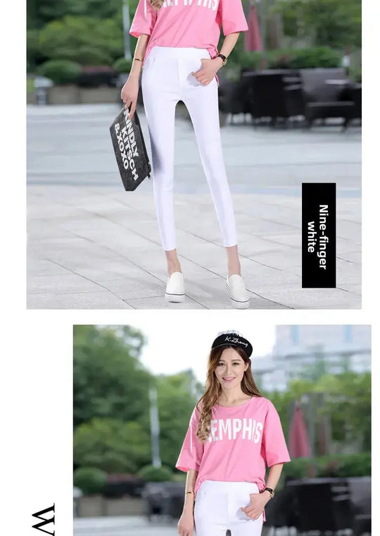 Frauen hohe Taille weiß dünne Leggings, Sommer achtzehn adeazant plonnings, kleine Fuß plonnings sie... MedSurgery Store für digitale Gesundheit