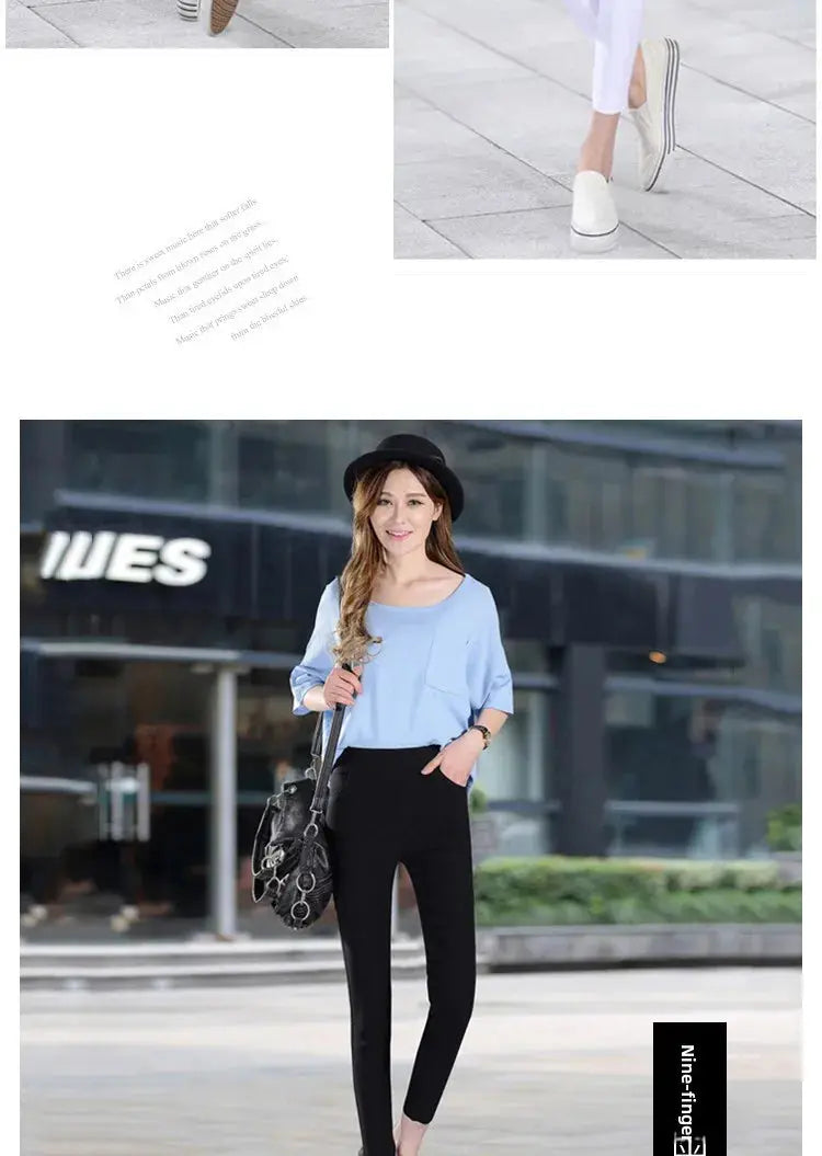 Frauen hohe Taille weiß dünne Leggings, Sommer achtzehn adeazant plonnings, kleine Fuß plonnings sie... MedSurgery Store für digitale Gesundheit
