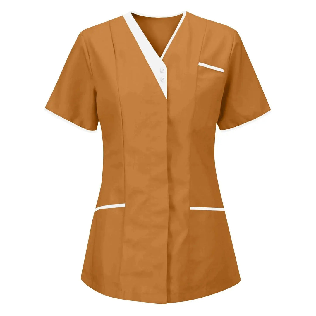 Filipina Medical Elite ISHOWTIENDA - Ergonomische Kurzarm-Klinikuniform mit V-Ausschnitt CJdropshipping