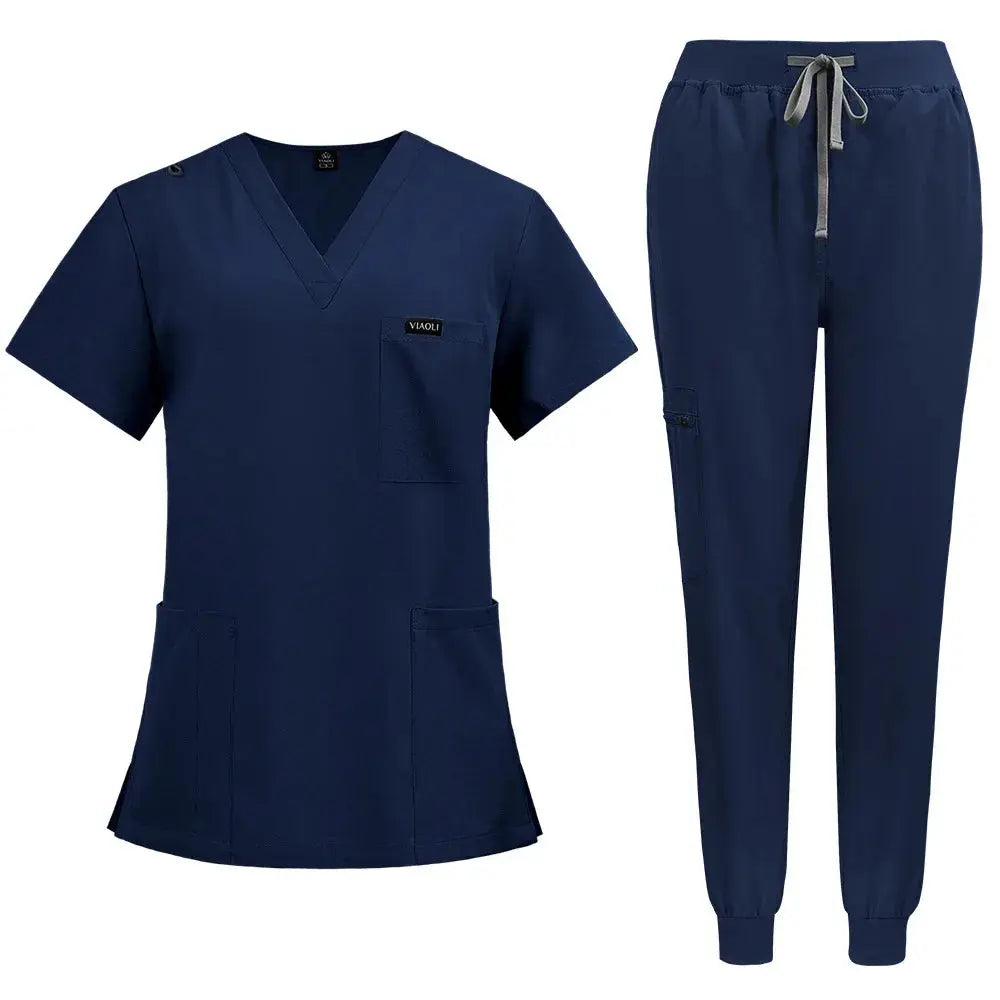 Kurzärmelige Scrubs für Frauen - Krankenschwester Scrubs Komfortable und schützende Scrubs für Krankenhaus, Isolierung und Hautpflege (94% Polyester + 6% Spandex) CJdropshipping