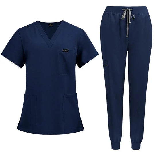 Kurzärmelige Scrubs für Frauen - Krankenschwester Scrubs Komfortable und schützende Scrubs für Krankenhaus, Isolierung und Hautpflege (94% Polyester + 6% Spandex) CJdropshipping