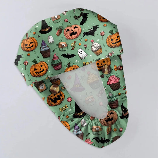 Unisex Halloween Print Scrub Cap für Ärzte oder Krankenschwestern - Scrub Cap mit Druck für medizinische Arbeit. Casual Style aus Baumwolle, bequem und stilvoll. CJdropshipping