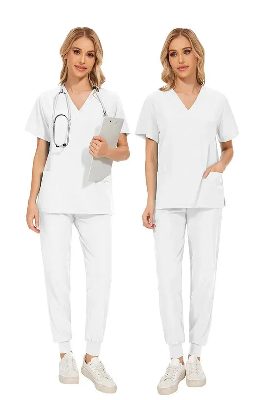 Eng anliegende medizinische Damenbekleidung, Kittelsätze, Krankenpflegezubehör, Krankenhaus OP-Kittel, Zahnklinik, Schönheitssalon, Arbeitskleidung CJdropshipping